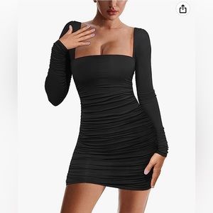 Women's Sexy Bodycon Long Sleeve Backless Party Mini Dress